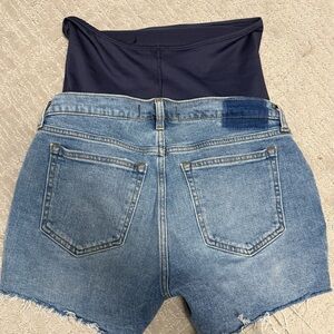 Abercrombie Maternity Denim Shorts with Navy Support Panel